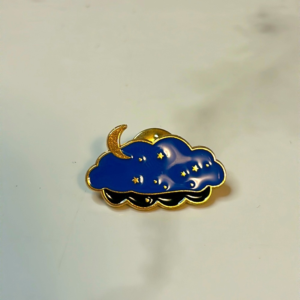 Blue & Gold Celestial Cloud Enamel Pin